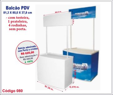 Balcão Medidas: 81,3 X 80,0 X 37,0 cm. + Testeira: 80,3 X 30,0 cm.